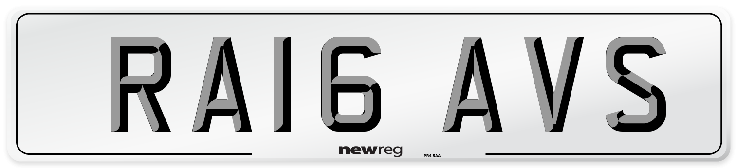 RA16 AVS Number Plate from New Reg